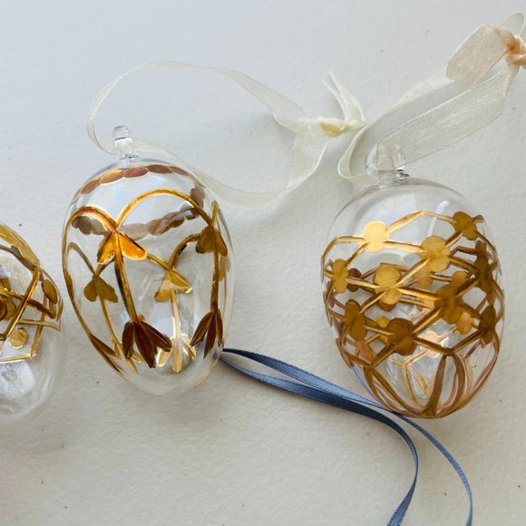 Easter Decorative Eggs Handcrafted Mixed Lot of 7 Glass Wooden Ostern Germany - Picture 7 of 8